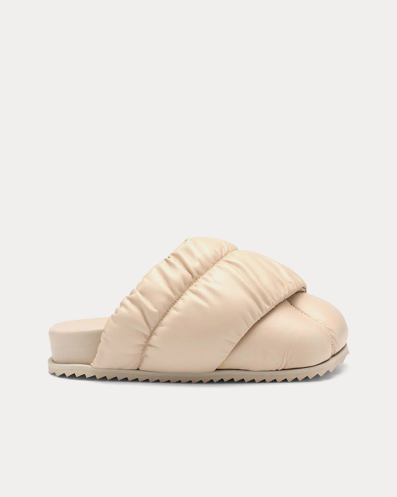 Tent Vegan Leather Mule Beige Slip Ons