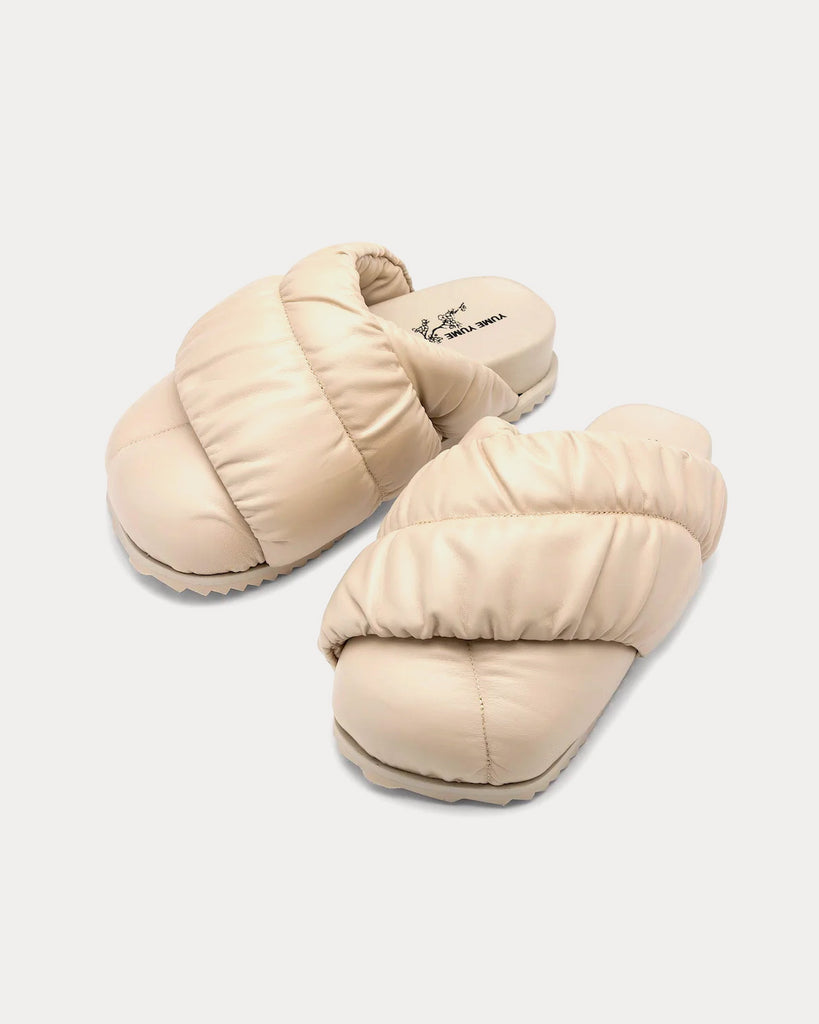 Tent Vegan Leather Mule Beige Slip Ons