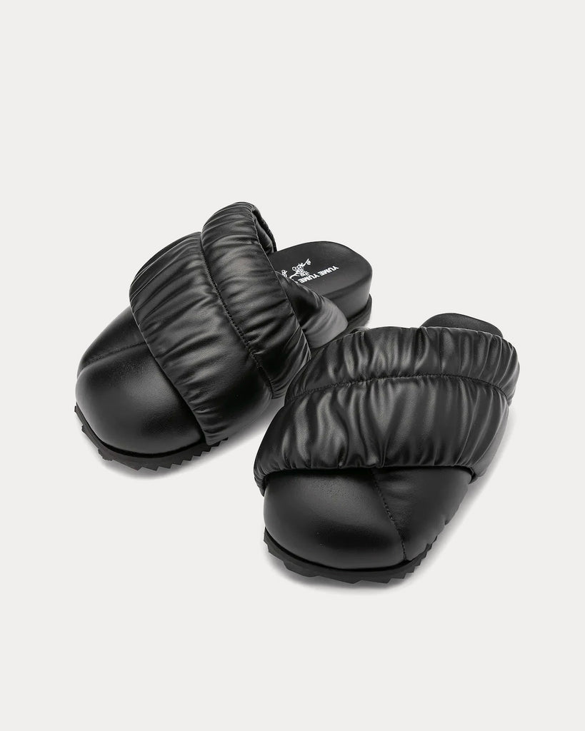 Tent Vegan Leather Mule Black Slip Ons