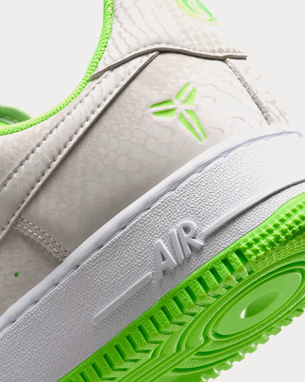 Nike Kobe Air Force 1 Low Vast Grey / White / Electric Green Low Top Sneakers - 5