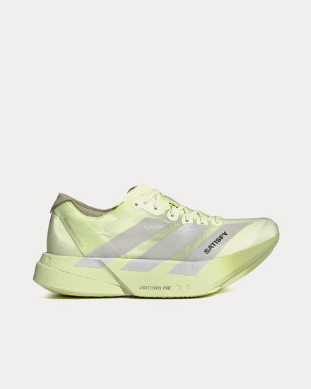 Adidas x Satisfy Adizero Adios Pro 4 Tent Green / Matte Silver / Magic Lime Running Shoes - 1