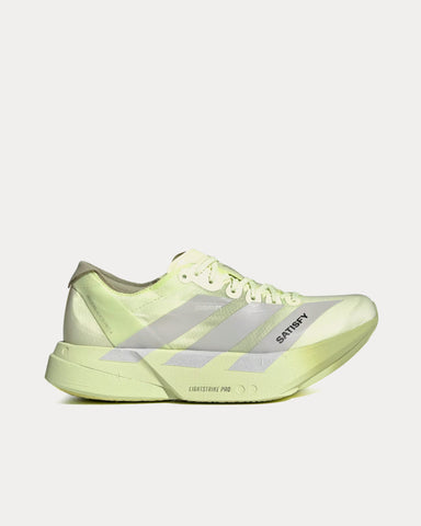 Adidas x Satisfy Adizero Adios Pro 4 Tent Green / Matte Silver / Magic Lime Running Shoes