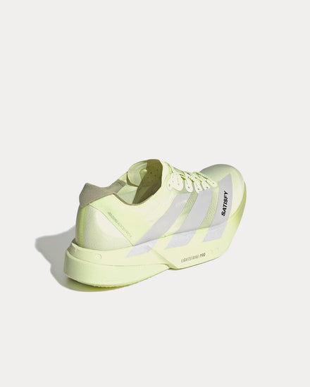Adidas x Satisfy Adizero Adios Pro 4 Tent Green / Matte Silver / Magic Lime Running Shoes - 4