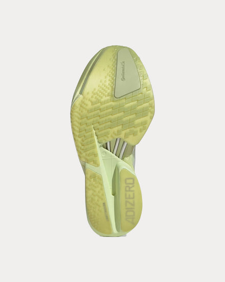 Adidas x Satisfy Adizero Adios Pro 4 Tent Green / Matte Silver / Magic Lime Running Shoes - 5