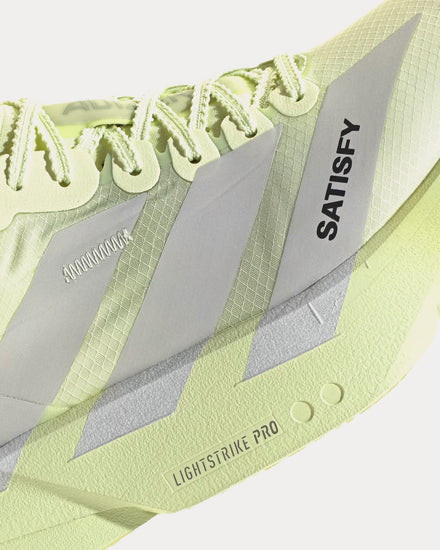 Adidas x Satisfy Adizero Adios Pro 4 Tent Green / Matte Silver / Magic Lime Running Shoes - 6