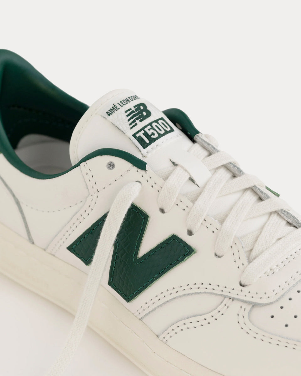 New Balance x Aime Leon Dore T500 Tennis Oxfords White / Green Low Top Sneakers - Sneak in Peace