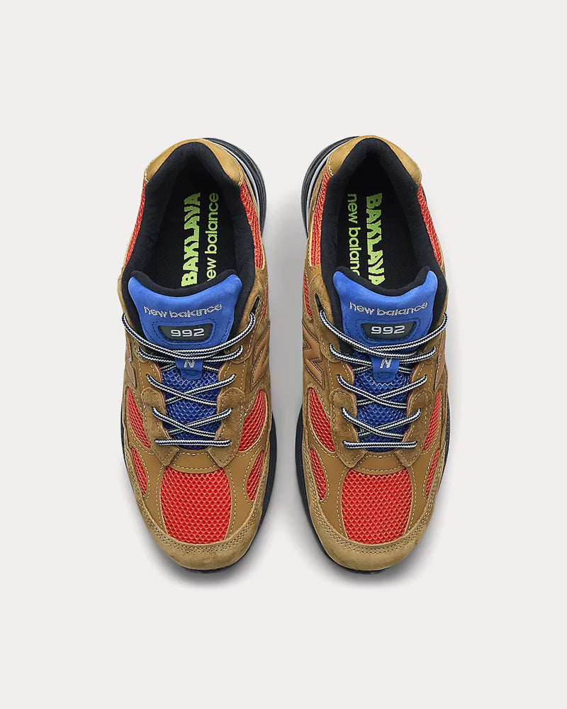 New Balance x Action Bronson Made in USA 992 Golden Brown / Flame Low Top Sneakers - 2