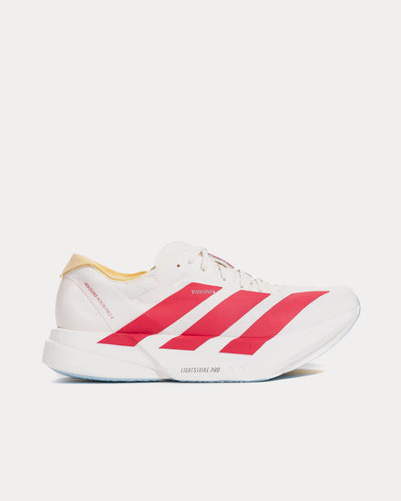 Adidas Men's Adizero EVO SL Off White / Semi Lucid Red / Clear Sky Running Shoes Adidas Men's Adizero EVO SL Off White / Semi Lucid Red / Clear Sky Running Shoes