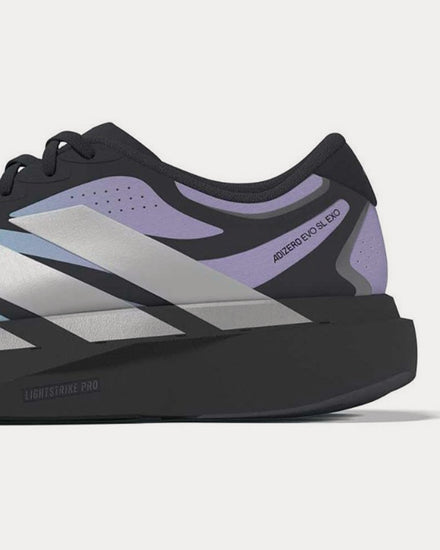 Adidas Unisex Adizero Evo SL EXO Core Black / Purple / Blue Running Shoes Adidas Unisex Adizero Evo SL EXO Core Black / Purple / Blue Running Shoes