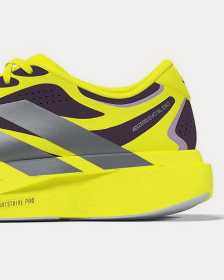 Adidas Adizero Evo SL EXO Yellow / Metallic Silver / Core Black Running Shoes - 4