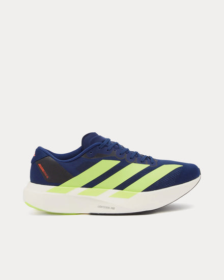 Adidas Adizero EVO SL Dark Blue / Solar Slime / Red Running Shoes - 1