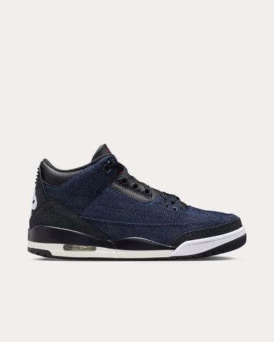 Jordan x Levi's Air Jordan 3 Indigo / Gym Red Mid Top Sneakers