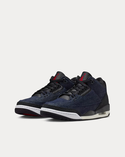 Jordan x Levi's Air Jordan 3 Indigo / Gym Red Mid Top Sneakers - 3