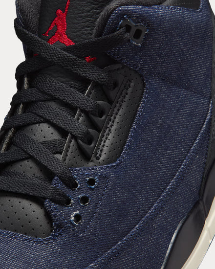 Jordan x Levi's Air Jordan 3 Indigo / Gym Red Mid Top Sneakers - 5