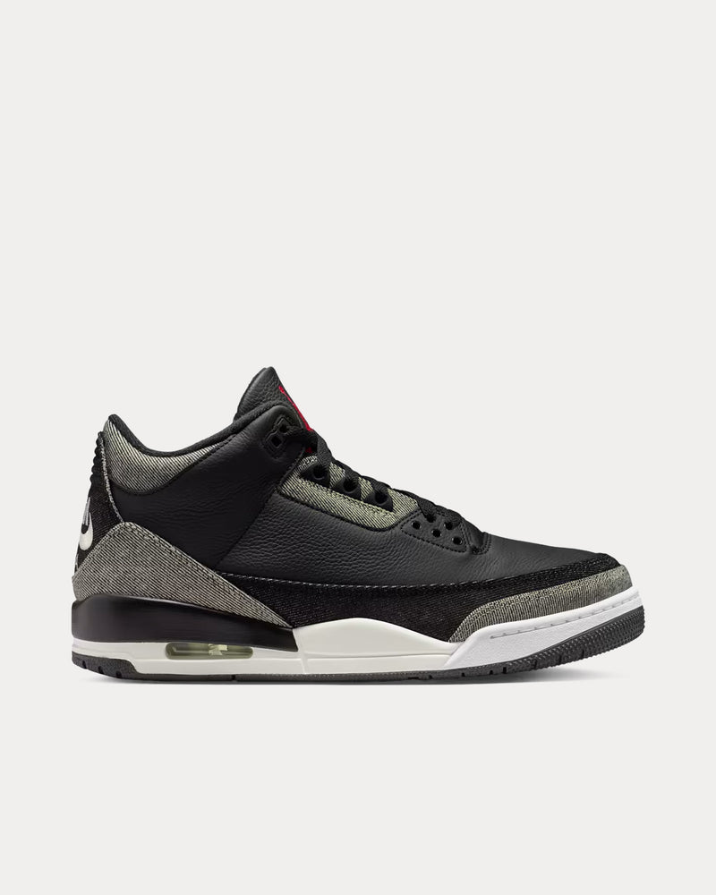 Levi's × Nike AIR JORDAN 3 27cm Jordan x Levi's Unisex Air Jordan 3 Black / White Mid Top Sneakers