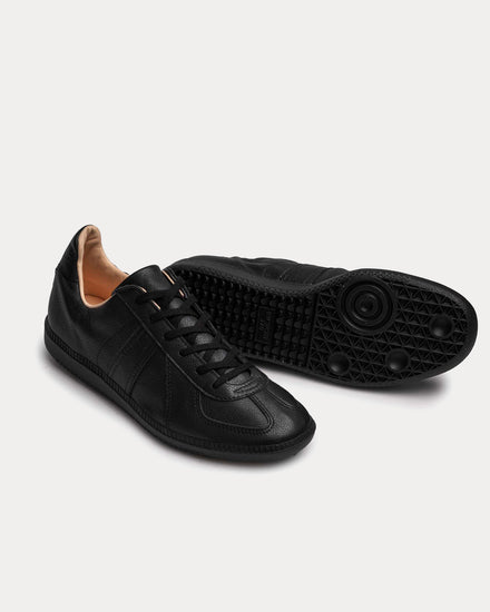Allevol German Army Trainer 'GAT' Leather All Black Low Top Sneakers - 4