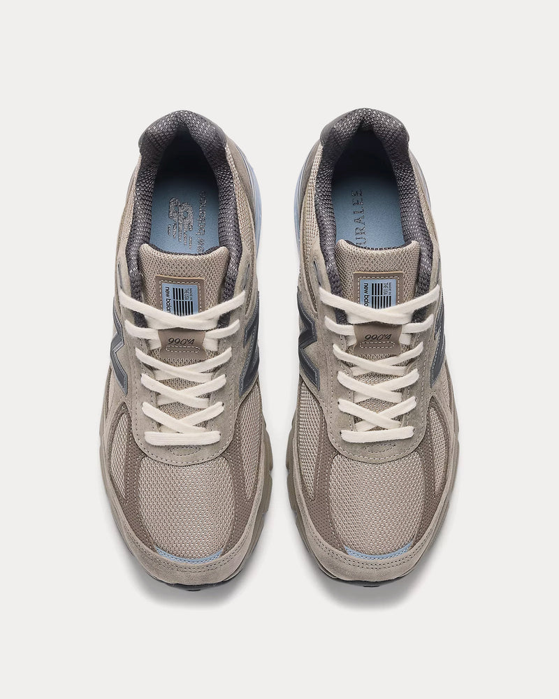 New Balance x Auralee Made in USA 990v4 London Fog / Turkish Coffee / Blue Shadow Low Top Sneakers - 2