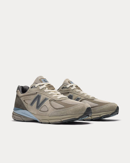 New Balance x Auralee Made in USA 990v4 London Fog / Turkish Coffee / Blue Shadow Low Top Sneakers - 3