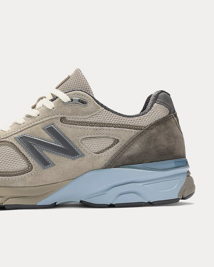 New Balance x Auralee Made in USA 990v4 London Fog / Turkish Coffee / Blue Shadow Low Top Sneakers - 5