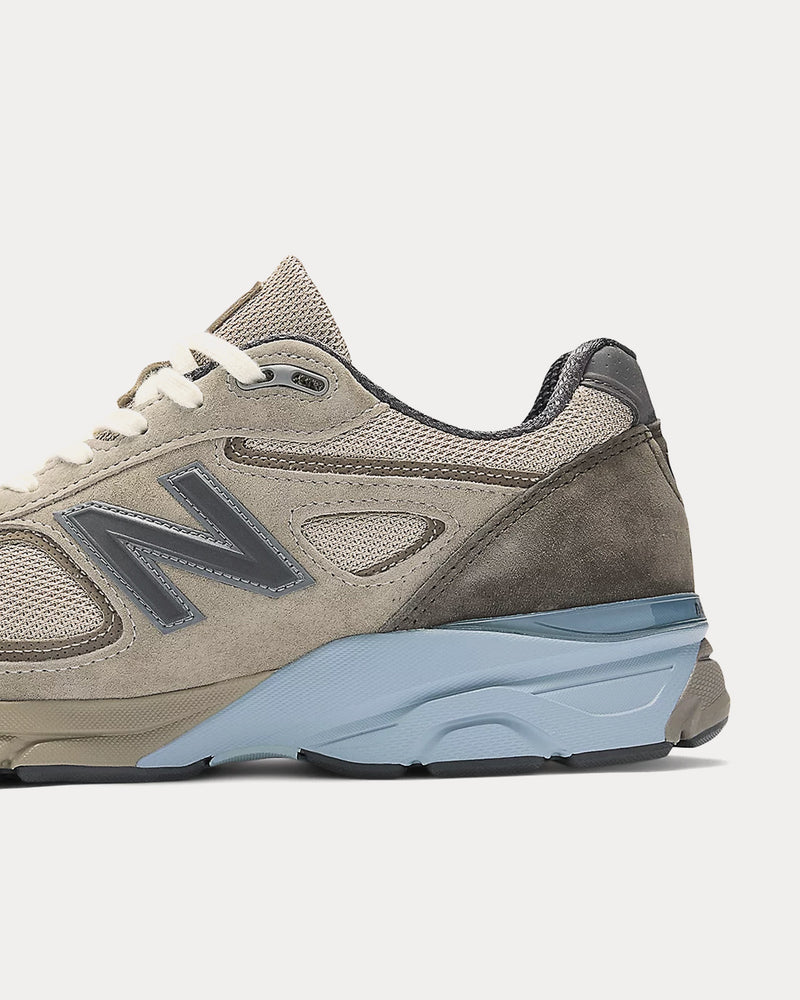 New Balance x Auralee Made in USA 990v4 London Fog / Turkish Coffee / Blue Shadow Low Top Sneakers - 5
