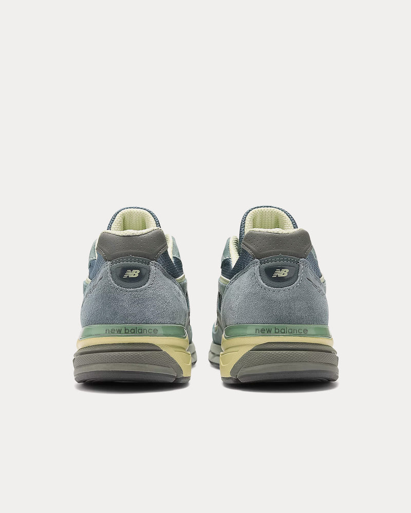 New Balance x Auralee Made in USA 990v4 Trooper / Dark Slate / Swamp Low Top Sneakers - 4