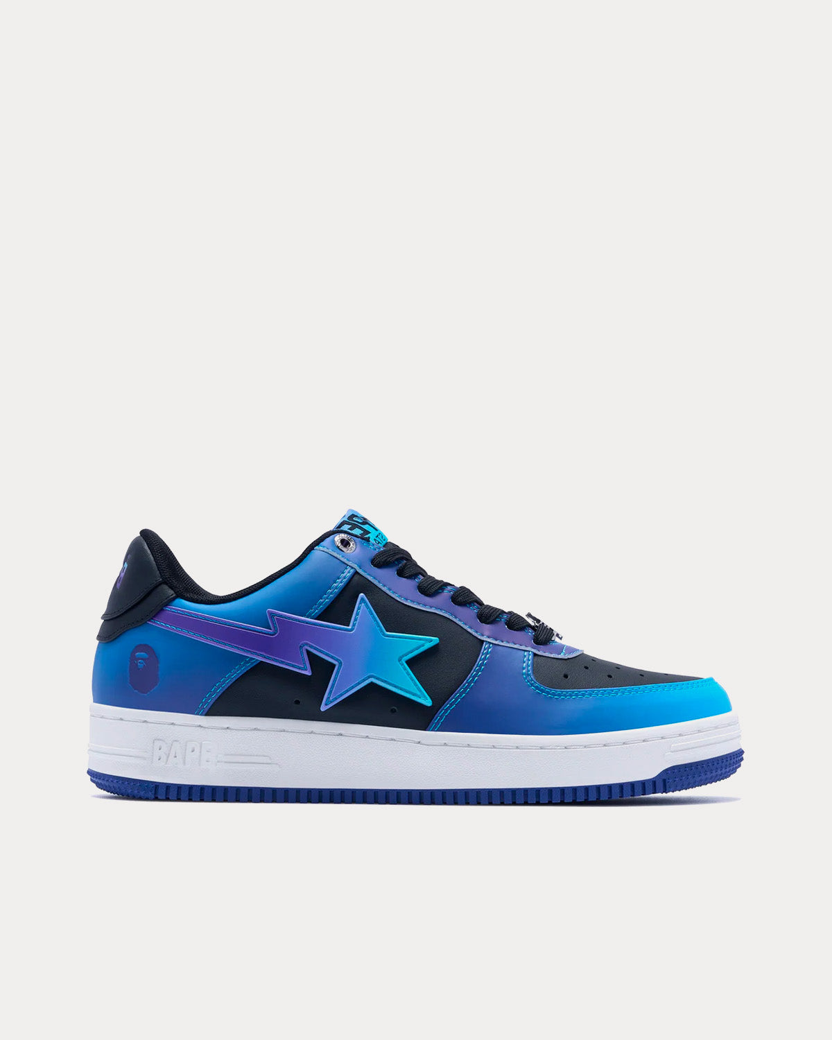 A Bathing APE Bape Sta #7 Blue / Black Low Top Sneakers - Sneak