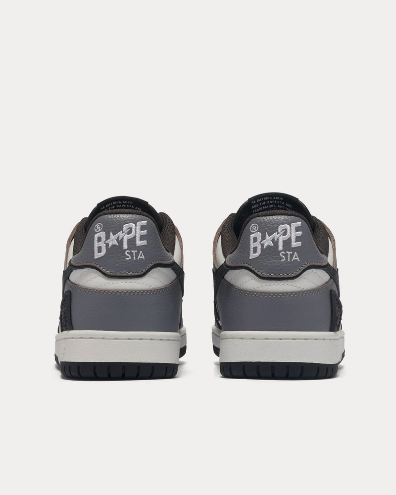 A Bathing APE Bape Sk8 Sta #5 Black / Grey Low Top Sneakers - 2