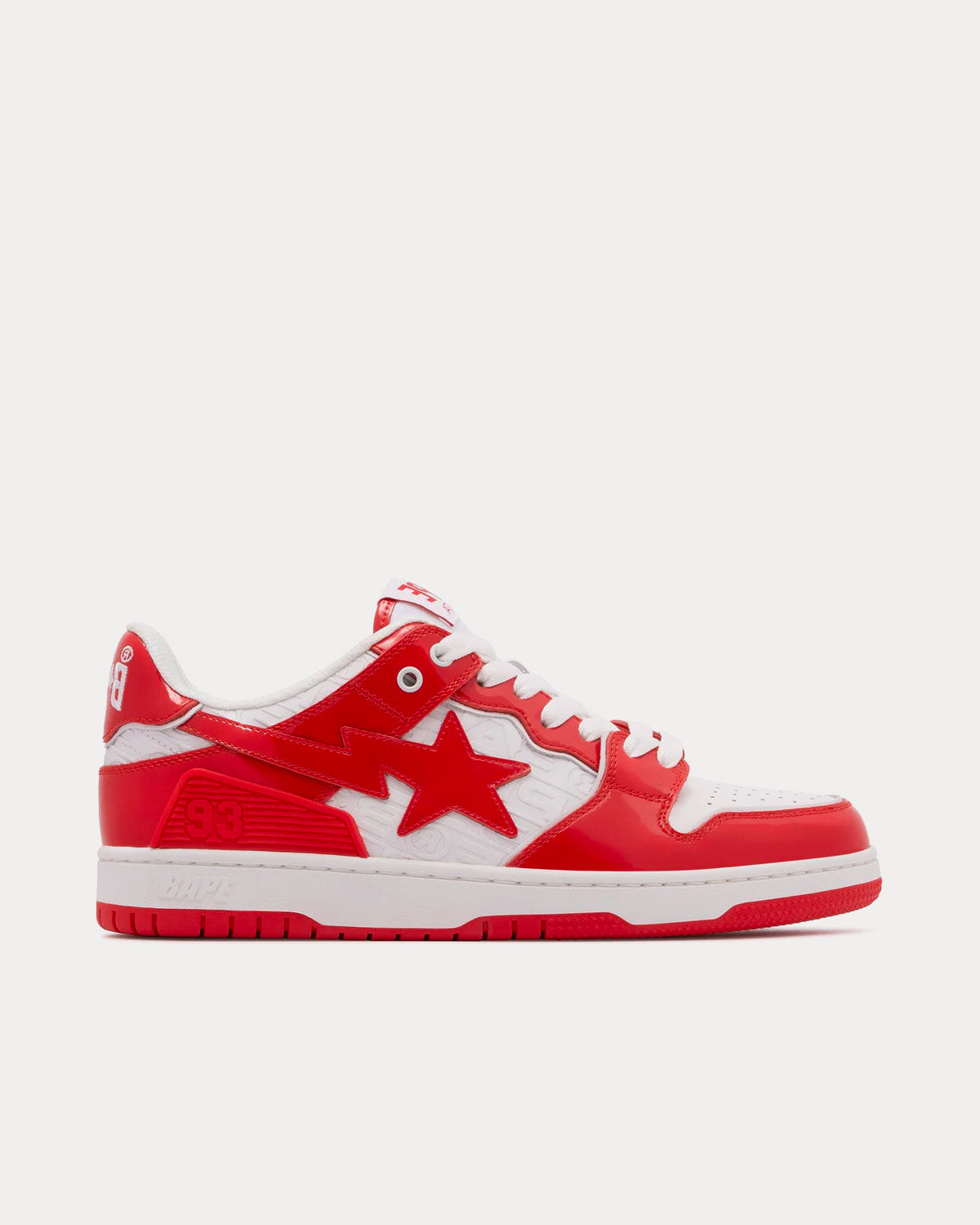 A Bathing APE - Bape Sk8 Sta #5 Red / White Low Top Sneakers