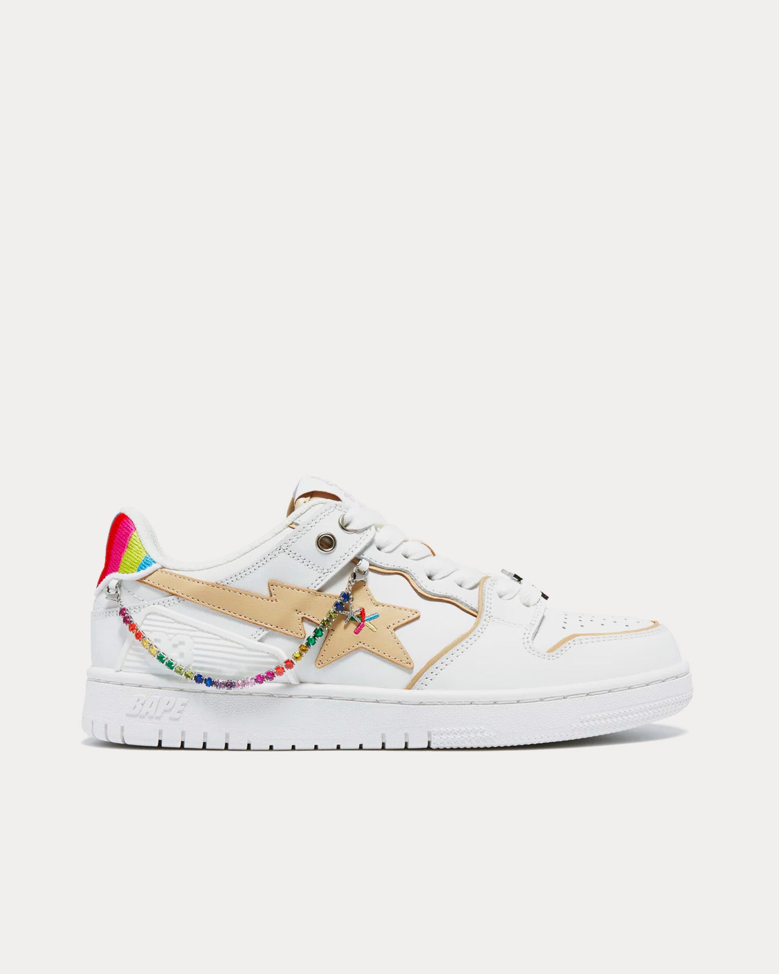 A Bathing APE - Bape Sk8 Sta Rainbow White Low Top Sneakers