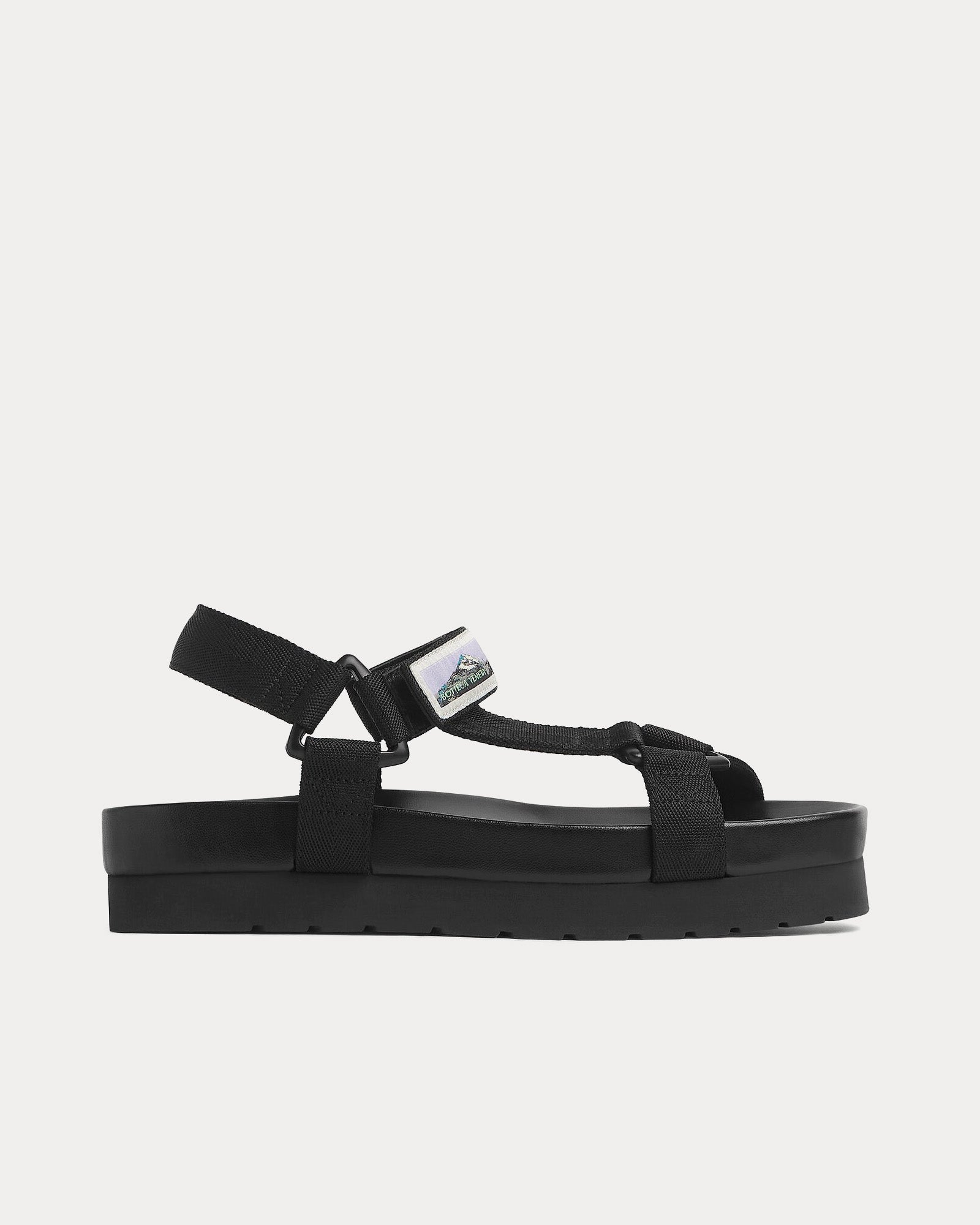 Bottega Veneta Women's Trip Platform Technical Nylon Black Sandals