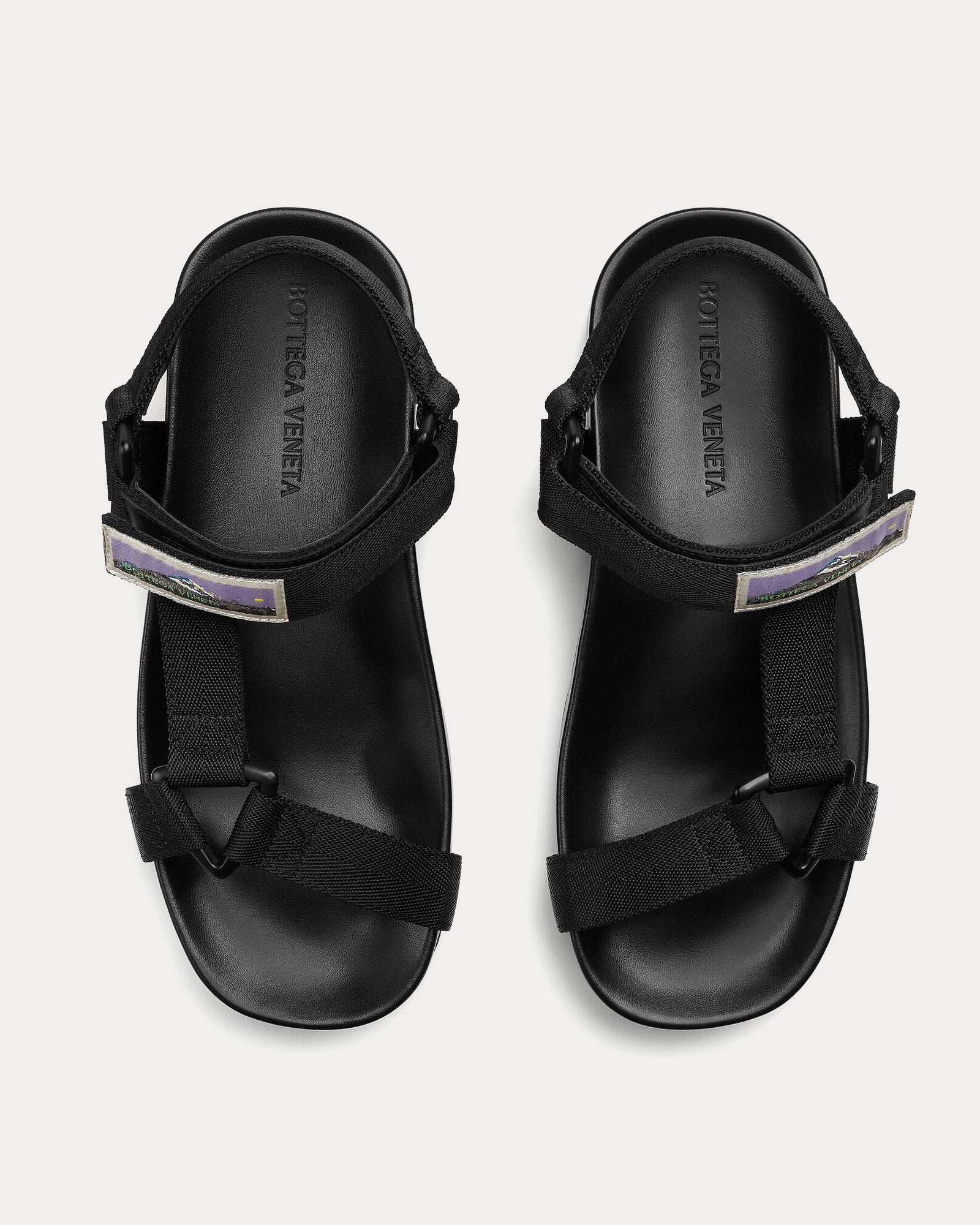 Bottega Veneta - Trip Platform Technical Nylon Black Sandals