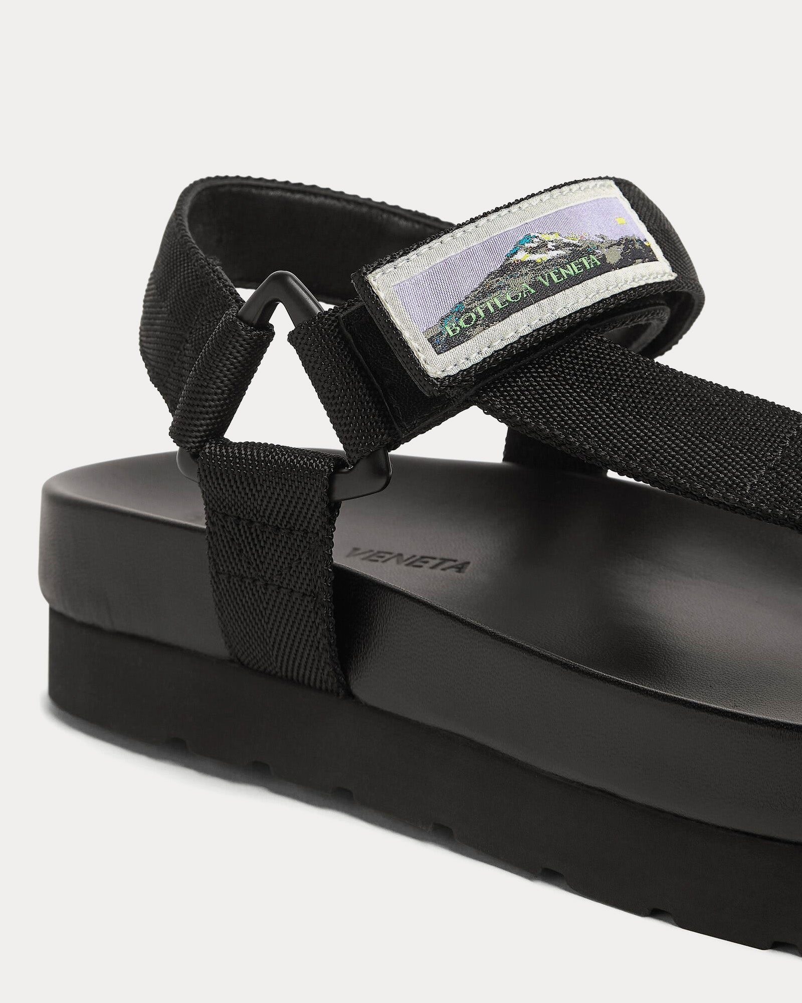 Bottega Veneta - Trip Platform Technical Nylon Black Sandals