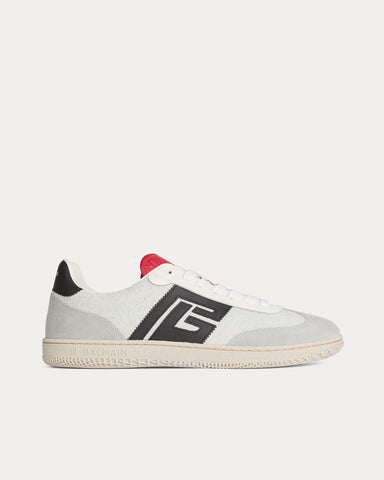 Balmain Swan Suede & Smooth Leather Grey Low Top Sneakers
