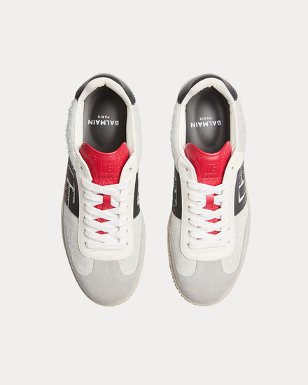 Balmain Swan Suede & Smooth Leather Grey Low Top Sneakers - 2