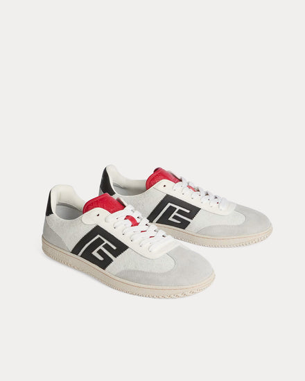Balmain Swan Suede & Smooth Leather Grey Low Top Sneakers - 3