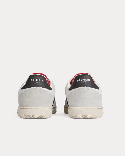 Balmain Swan Suede & Smooth Leather Grey Low Top Sneakers - 4