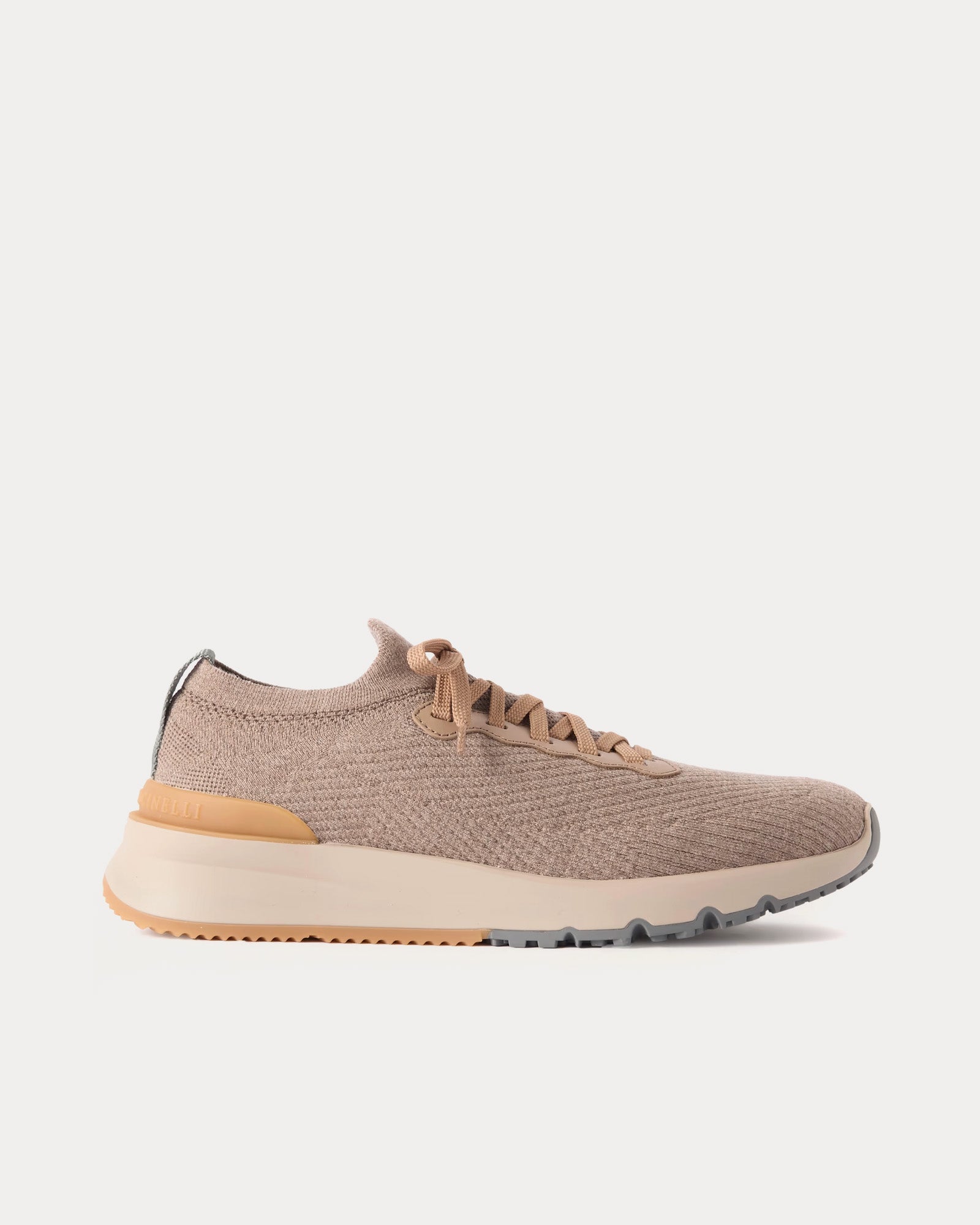 Brunello Cucinelli Beige Knit Sneakers Brunello Cucinelli Panama Cotton Knit Sneakers | Sendegaro main image 2