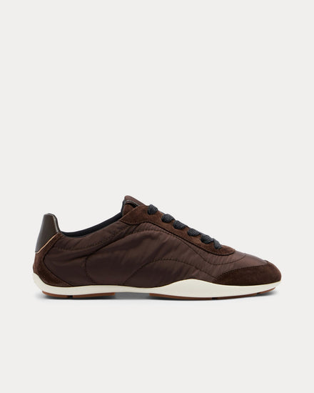 Brunello Cucinelli Monili Shell & Suede Brown Low Top Sneakers - 1