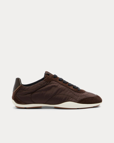 Brunello Cucinelli Monili Shell & Suede Brown Low Top Sneakers