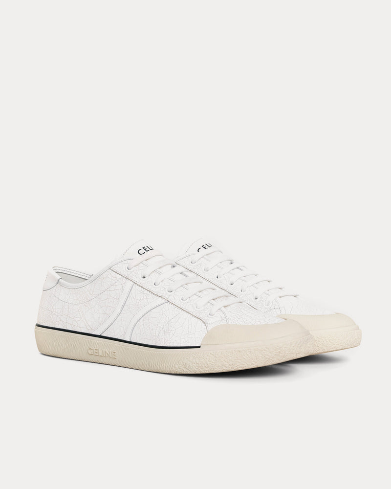 CELINE ALAN AS-01 スニーカー Celine Men's AS-01 Alan Crackled Calfskin White Low Top