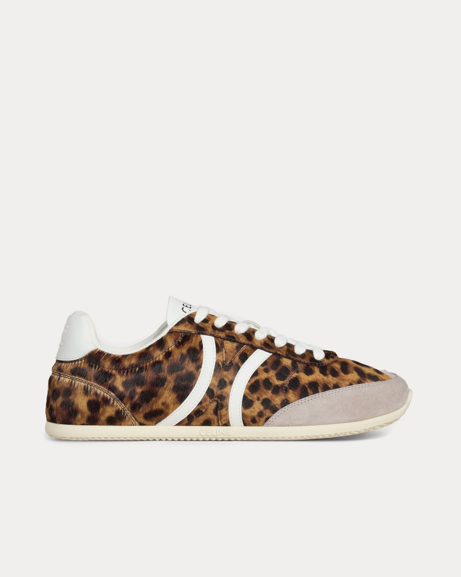 Celine Women's Jogger Leopard Printed Hairy Calfskin Brown / Beige
