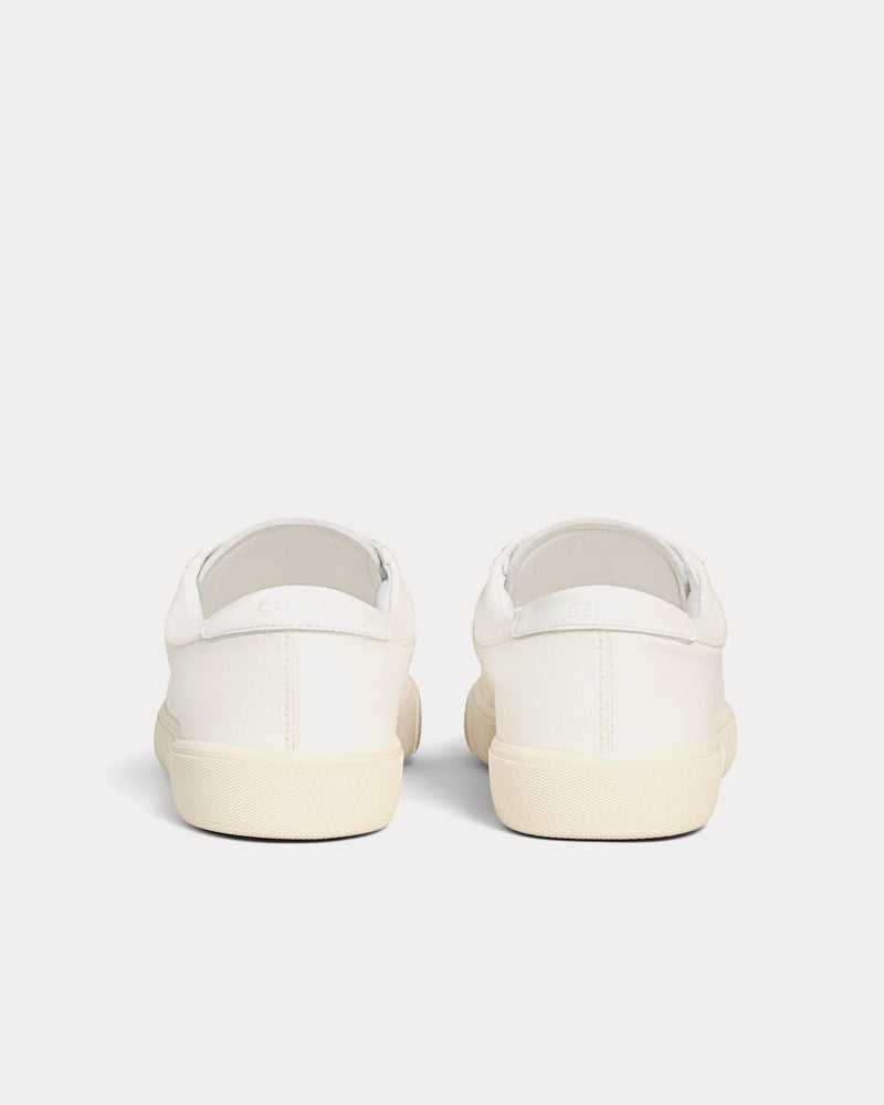 Celine Lou Canvas & Calfskin with Embroidered Triomphe White Low Top Sneakers - 3