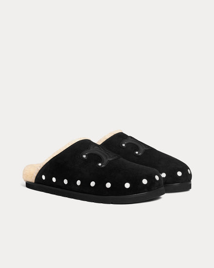 Celine Pitea Calfskin Black / Natural Clogs - 2