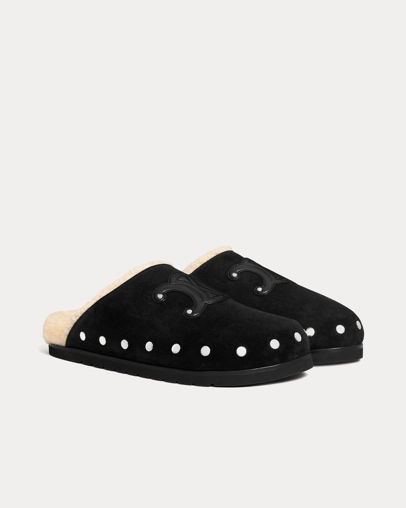 Celine Pitea Calfskin Black / Natural Clogs - 2