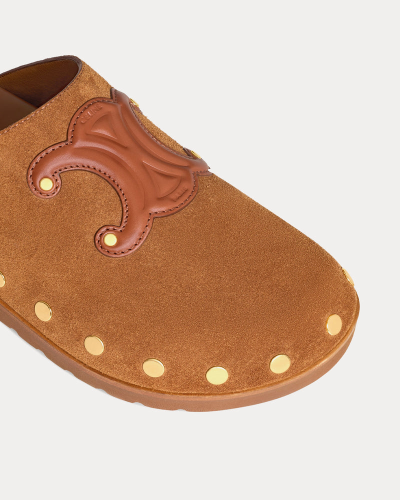 Celine Pitea Suede Cognac Clogs - 4