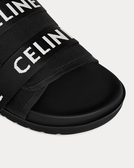 Celine Pitea Strappy Celine Jacquard Black / White Sandals - 4