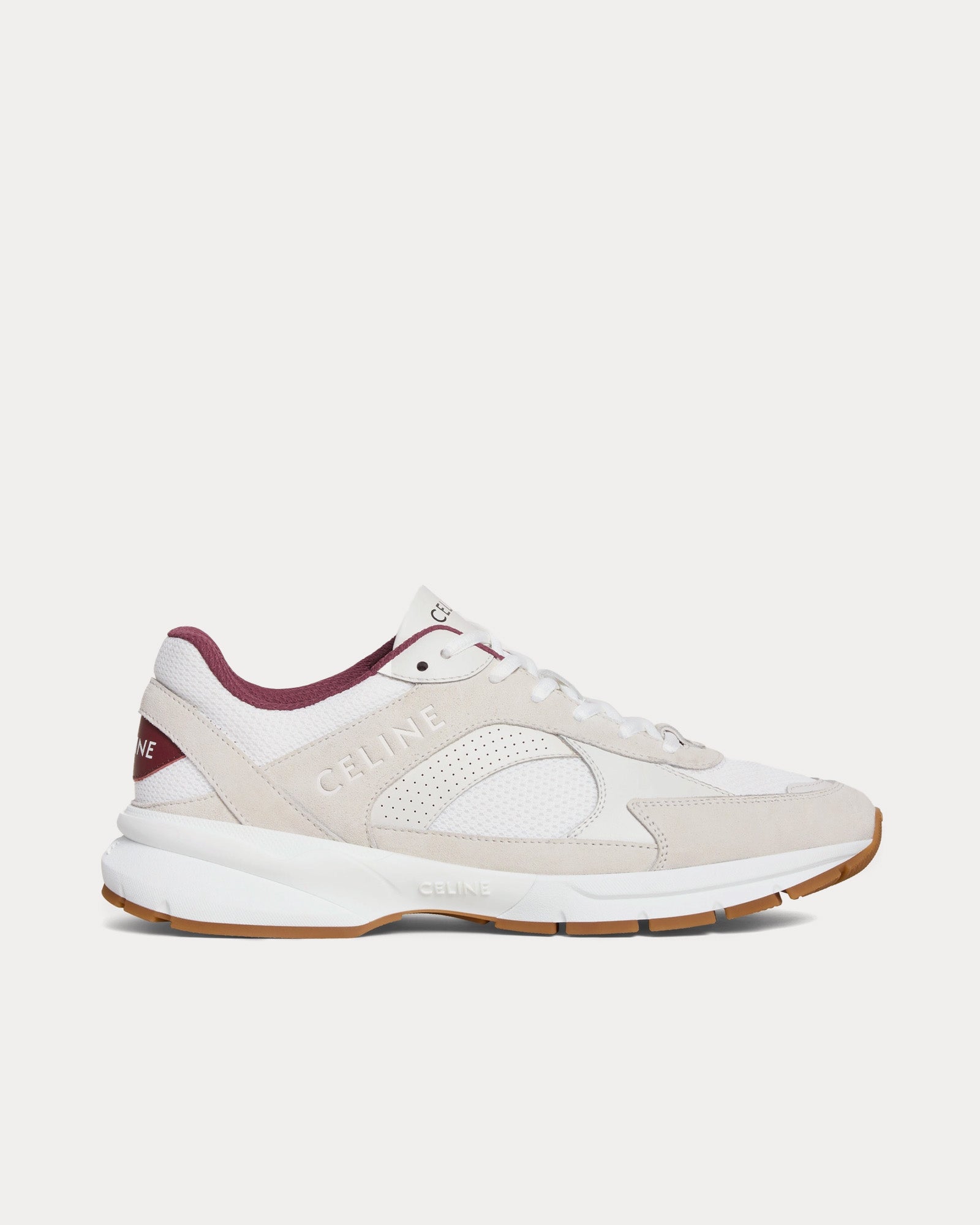 CELINE 上品 ロートップスニーカー 人気 ロゴ 白 RUNNER CR-03 CELINE 人気 ロートップスニーカー 本革 ロゴ RUNNER CR-03