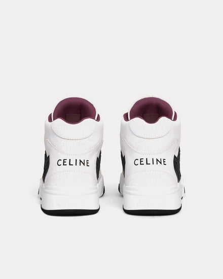 Celine Men's CT-06 Crackled Calfskin & Suede White / Black