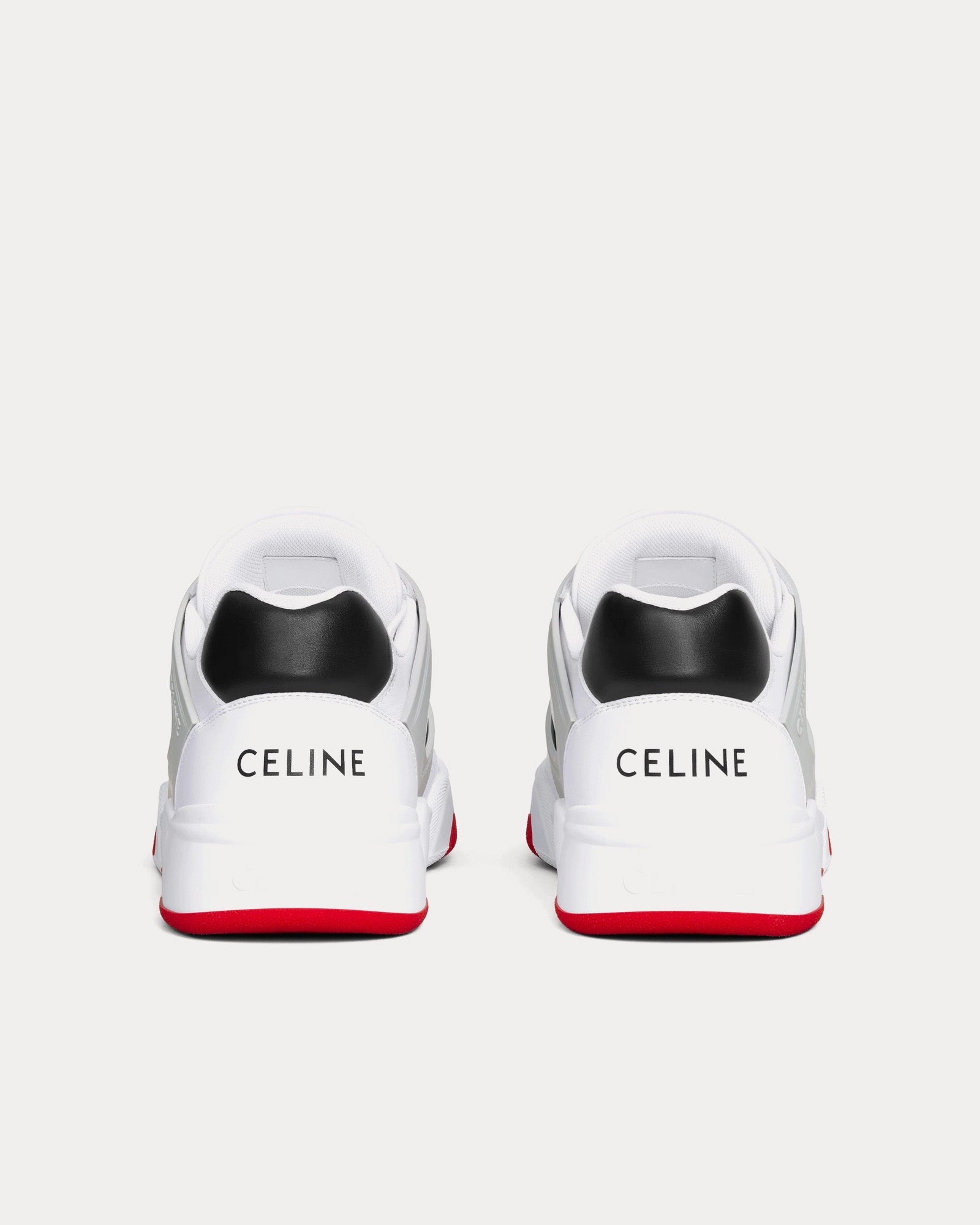 Celine - CT-07 Calfskin Leather Optic White / Grey / Black Low Top Sneakers