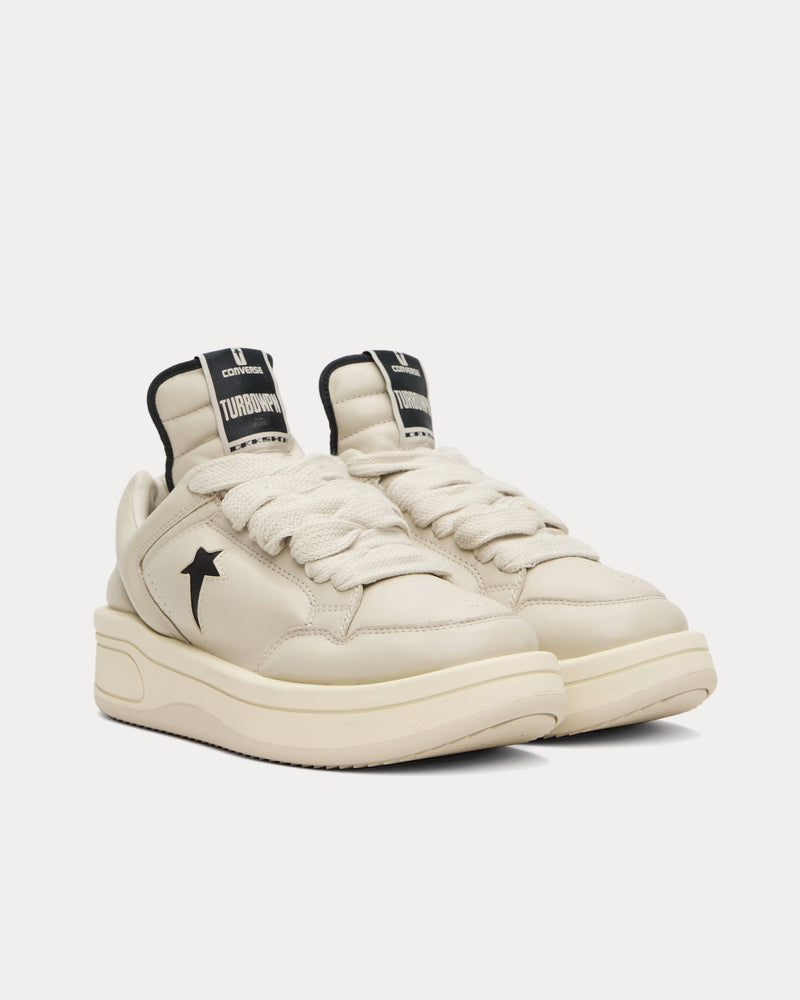 Converse x Rick Owens DRKSHDW TURBOWPN Ox Pelican / Cloud Cream / Black Low Top Sneakers - 2